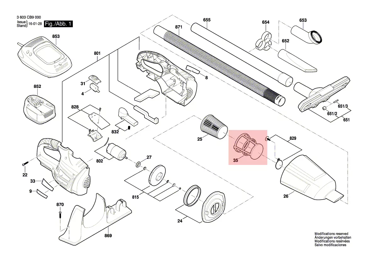 Couvercle de filtre aspirateur réf. 1 619 PA5 187